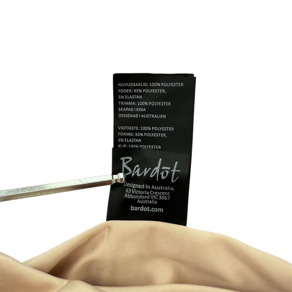 BARDOT Nude/Black Lace Sleeveless Flocked Pencil mini Dress 6 - Picture 6 of 9